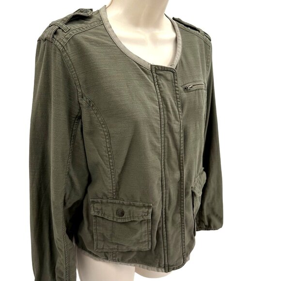 Abercrombie & Fitch Womens Olive Green Military Style Jacket M Cotton/Polyester - Picture 3 of 8